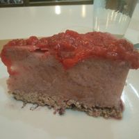 strawberry cheesecake at Gustu Bilbao in Bilbao