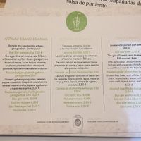 Menu at Gustu Bilbao in Bilbao