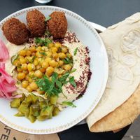 Hummus bowl. at Falafelbaren - Hornsgatan in Stockholm