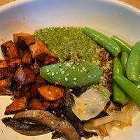 Veg bowl w/ pumpkin seed pesto. Tofu is e$tra at True Food Kitchen in El Segundo