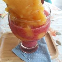 Mango and berry smoothie at Fruit Plus in Chiang Mai