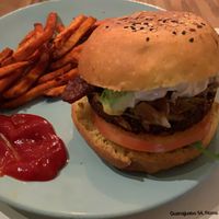 Plant based burger at Forever - Polanco in Mexico City