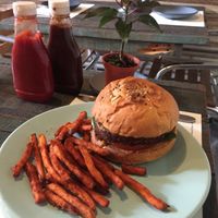 Forever burger with fries at Forever - Polanco in Mexico City