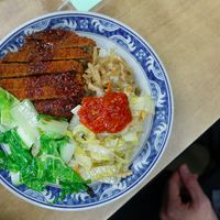 Tempeh? ribs with rice and veggies at Xiū Yuán SùShí 修圓素食 Sho Yuan Su Shih in Taipei