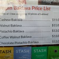 Window ordering.  Baklava choices. at Paprika Cafe in Monterey