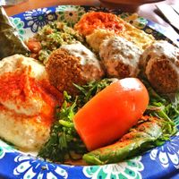Baba Ghanouge and Falafel Combo at Paprika Cafe in Monterey
