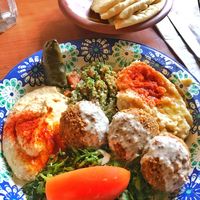 Baba Ghanouge and Falafel Combo at Paprika Cafe in Monterey
