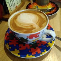 Cappuccino met sojamelk at Bagels & Beans in Arnhem