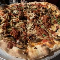 (Vegan) funghi misti with vegan chorizo at Beretta in San Francisco