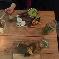 Vegan Platter on top, Zest Wrap on bottom.   at Zest for Life in Amsterdam