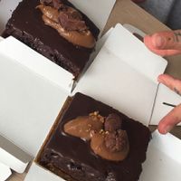 choco toffee (dulce de leche) cake at Sablee Pasteleria Vegana in Buenos Aires