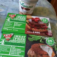 Their patties and almond choco ice cream at Myrtia in Lesvos