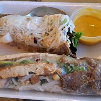 Loving Vegan rolls. These are the best on town and the home made mango sauce is so good! at Loving Vegan Market & Cuisine in Winter Park