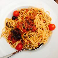 Spaghetti mit Oliven, Kapern, Peperoncini at Gasthaus Zum Anker in Efringen-kirchen