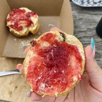 Jam and flora scone at Knoydart Pottery and Tearoom in Knoydart