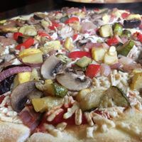 Vegan pizza with Vegan Cheese!!! at Blue Highway Pizza in Ocala