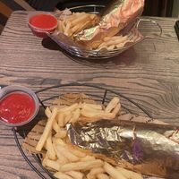 Vegan burrito with vegan cheese, mild salsa, mixed beans and salad   at Los Tacos in Bergen