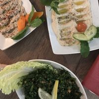 Tabouleh, Hummus, Baba Ganoush at Hayatt in Moenchengladbach