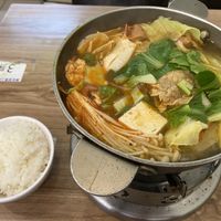 Ma la spicy hotpot, comes with rice  at Quán Zhēn SùShí 全真素食 in Taipei
