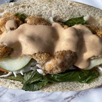 Shrimp Po'Boy!  at Half-Peach Bakery & Cafe in Louisville