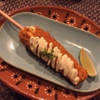 Grilled corn is delicious  at Charly's Vegan Tacos - Food Truck in Tulum
