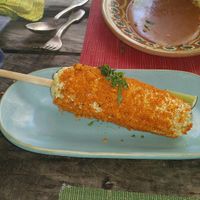 Eloti - Grilled corn with Mayan spices at Charly's Vegan Tacos - Food Truck in Tulum