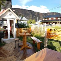 outside sitting  at Curcuma in El Chalten