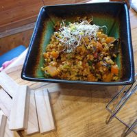 Pumpkin risotto at Curcuma in El Chalten