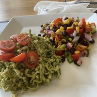 Cilantro pesto noodles  at Root in Lancaster