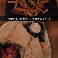 Vegan quesadillas & pub fries at Root in Lancaster
