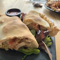 Cabbage, sausage calzone. Sausage is Beyond Meat. Not a fan of the sausage but it was good otherwise  at Root in Lancaster