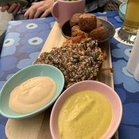 Vegan snacks  at Kohvik Must Puudel in Tallinn