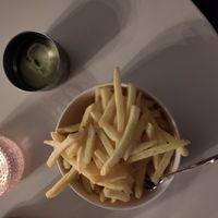 French fries at Kohvik Must Puudel in Tallinn