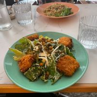 Cesar salad  at Kohvik Must Puudel in Tallinn