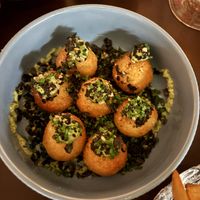 Potato balls  at Kohvik Must Puudel in Tallinn