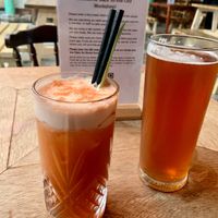 Cocktail and local beer at Make No Bones in Sheffield