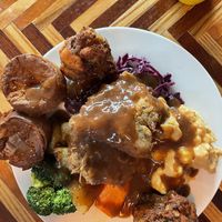 Vegan Sunday roast   at Make No Bones in Sheffield
