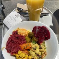 Salad and healthy drink #Veganuary at Hiltl - Dachterrasse in Zurich