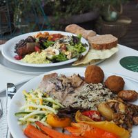 Some buffet smash up at Hiltl - Dachterrasse in Zurich