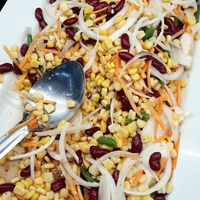 salad with beans & corn at Seoul National University Vegan Buffet 서울대학교 채식뷔페 in Seoul