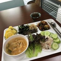 Lunch tray at Seoul National University Vegan Buffet 서울대학교 채식뷔페 in Seoul