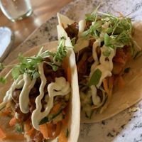Oyster mushroom tacos at Secret Creek Cafe in Lithgow
