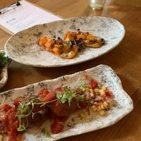 Mexican meat-less balls and Pumpkin flatbreads   at Secret Creek Cafe in Lithgow