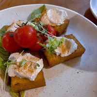 Palenta with a cheese sauce   at Secret Creek Cafe in Lithgow