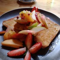 French Toast with Fruit at Secret Creek Cafe in Lithgow