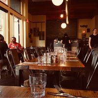 Inside seating  at Solstice Pizza in Hood River