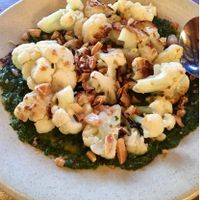 Roasted cauliflower - yum!  at Solstice Pizza in Hood River