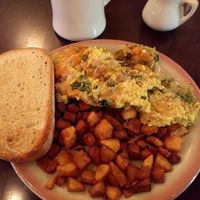 Fall Scramble (sweet potatoes & Brussels sprouts) at Chive Kitchen in Farmington