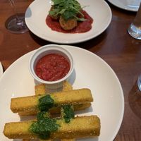 Polenta Chips and arancini at Farelli's Trattoria in Queenstown