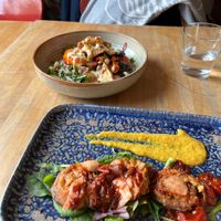 Blini and salad n2  at Bloem in Amsterdam